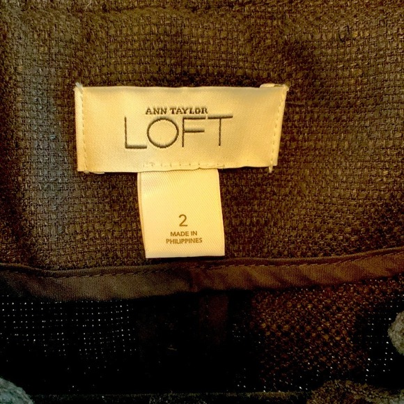 LOFT Ruffle Jacket Tie Waist Black Cropped 3/4 Sleeve Linen/Cotton Blend Size 2 - Picture 7 of 8